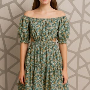 Zara Kids Floral Off-Shoulder Dress – Size 11/12 (152 cm) junior